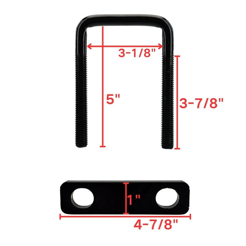 YMDGGDCH 4 Pack Square U-Bolt for Trailer- Fits 3.0 Inch Wide Leaf Springs, Galvanized Steel Clamp Set, Secure Fit for Truck, Boat and Trailers, Black - Image 2